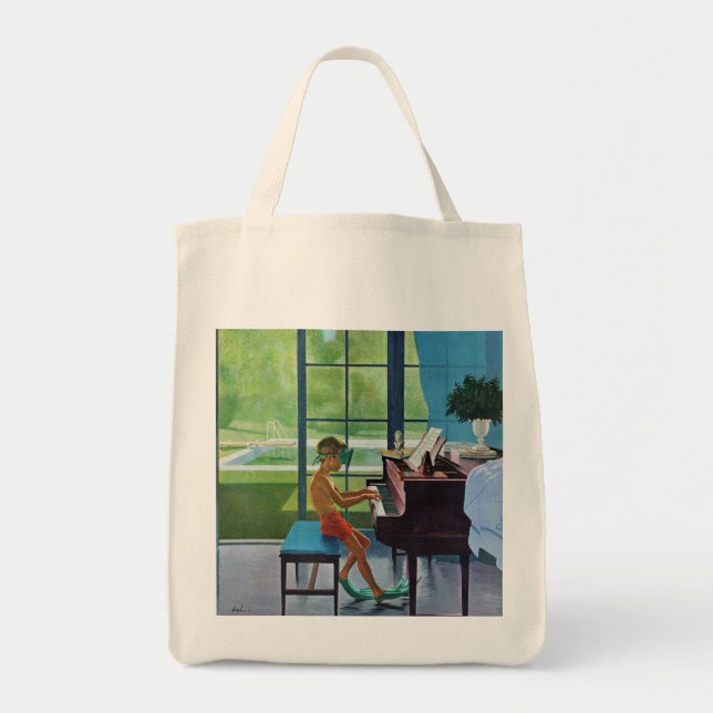 Tote Bag Pratique en matière de piano de Poolside (Devant)