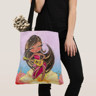 Tote Bag Precieux Guitare Girl Fourre-tout Voir retour