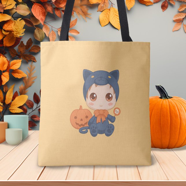 Tote Bag Première Halloween mignonne bébé noir costume de c (Créateur téléchargé)