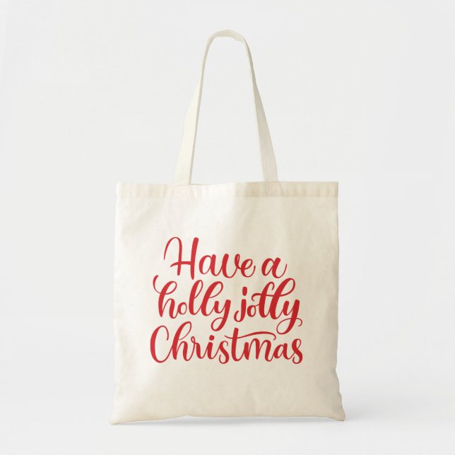 Tote Bag Prenez un saint Noël joyeux. Fête d'hiver rouge (Devant)