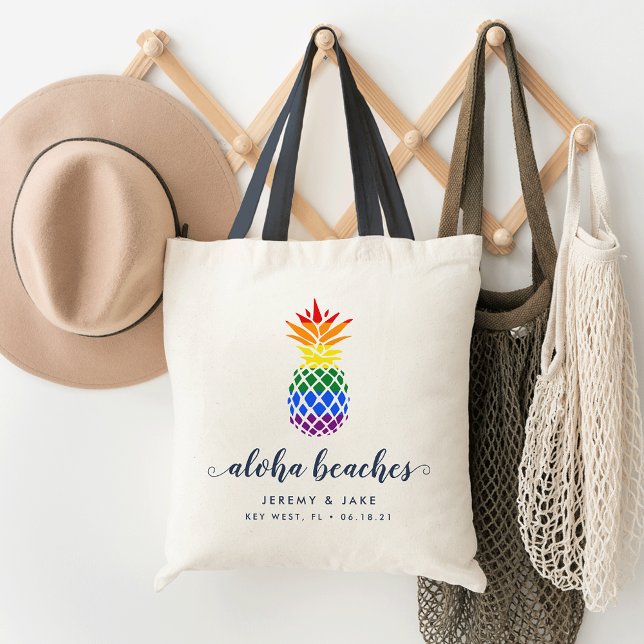 Tote Bag Pride Mariage ananas Bienvenue Fourre-tout (Créateur téléchargé)