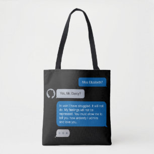 Tote Bag Pride & Préjugés Téléphone Texte - M. Darcy & 