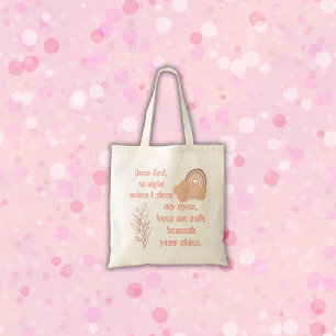 Tote Bag Prière chrétienne pour enfants rose  