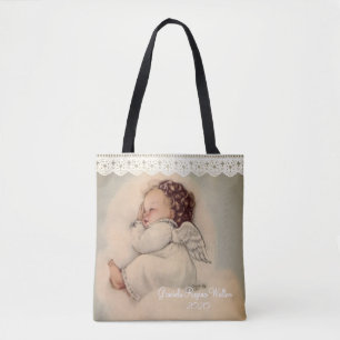 Tote Bag Prière d'ange personnalisée pour la garde des bébé