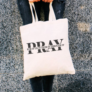 Tote Bag Priez Pour Elle Sur Elle À Travers Elle