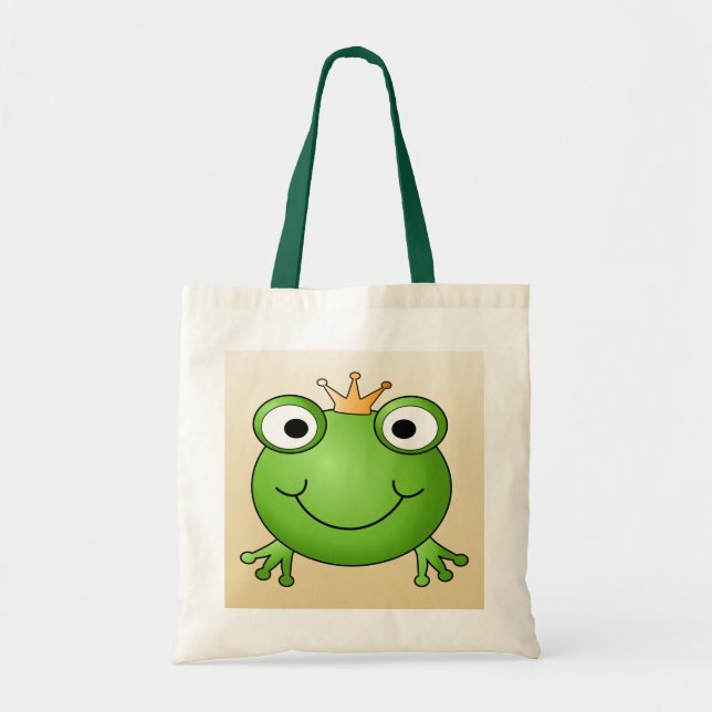Tote Bag Prince de grenouille. Grenouille de sourire avec (Devant)