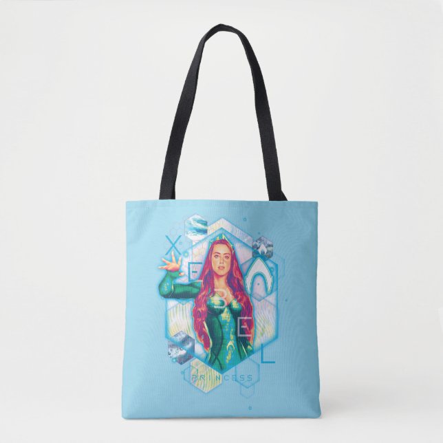 Tote Bag Princesse Mera Hexagonal Graphic d'Aquaman | Xebel (Devant)