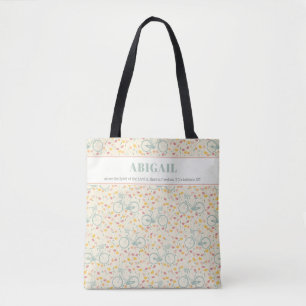 Tote Bag Printemps Floral Vélo Motif Bible Verse