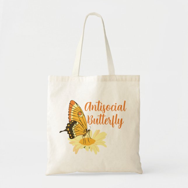 Tote Bag Printemps Introvert esthétique Papillon antisocial (Devant)