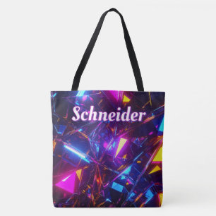 Tote Bag Prison de néon futuriste personnalisé Nom personna