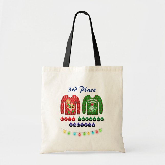 Tote Bag Prix du pull de Noël moche 3e place (Devant)