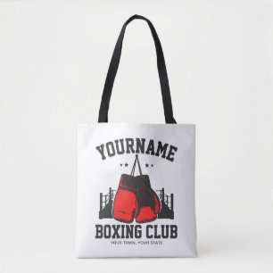 Tote Bag Pro Boxer AJOUTER NOM Gants rouges Boxer Ring Trai