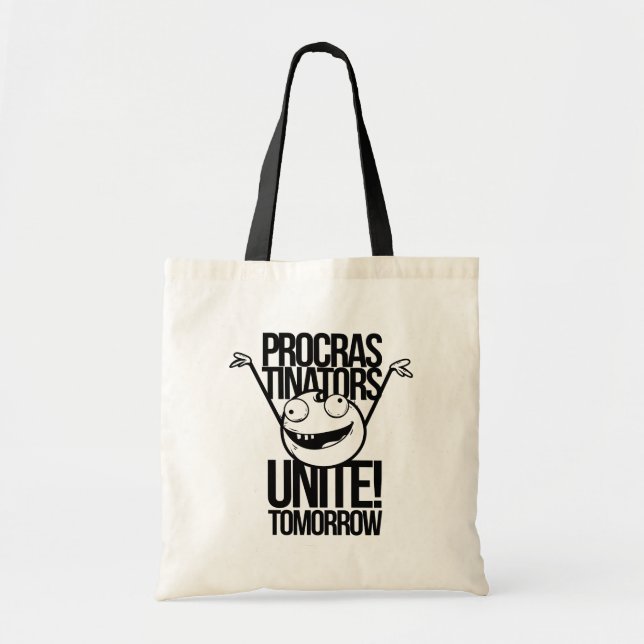 Tote Bag Procrastination mignonne, Procrastinate, Motivatio (Devant)