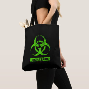 Tote Bag Produits chimiques de danger biologique vert néon