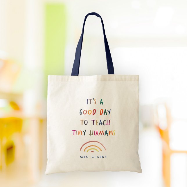 Tote Bag Professeur Bonne Journée Minuscules Humains Modern (Créateur téléchargé)
