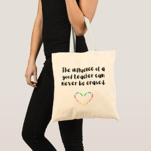 Tote Bag Professeur Crayon coloré Appréciation du coeur