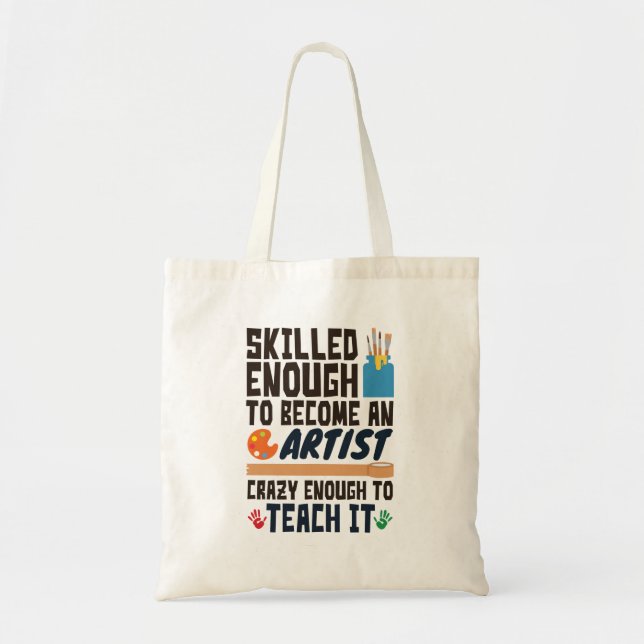 Tote Bag Professeur d'art drôle habile fou (Devant)