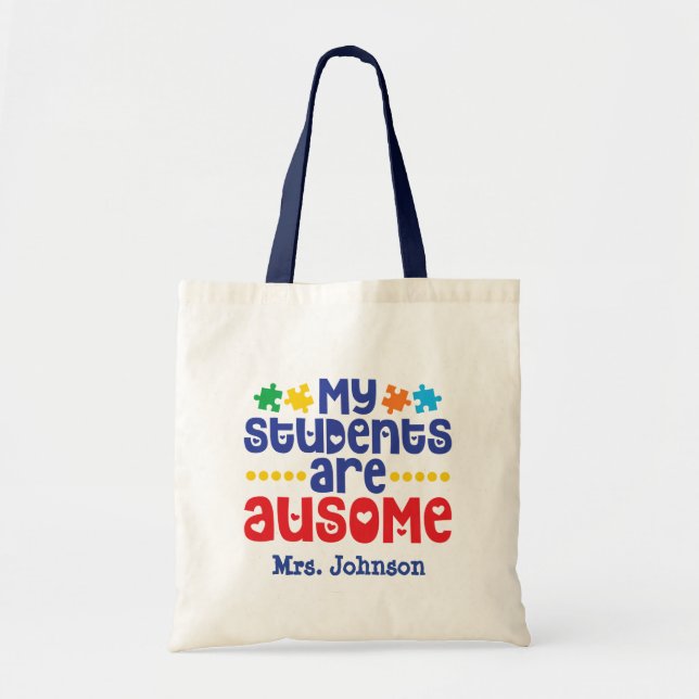 Tote Bag Professeur d'autisme personnalisé (Devant)