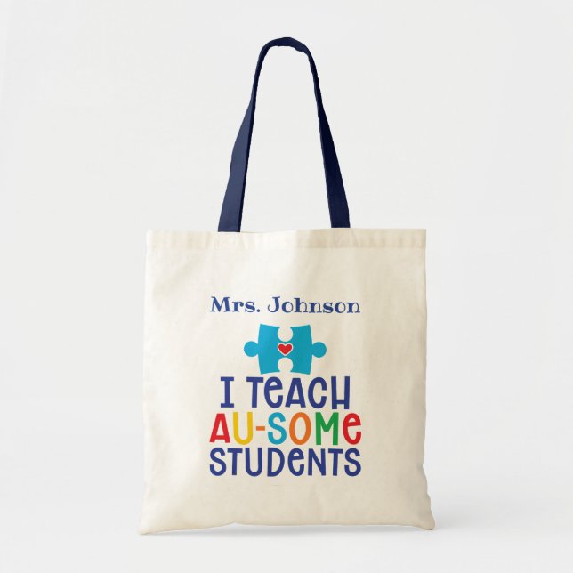 Tote Bag Professeur d'autisme personnalisé (Devant)