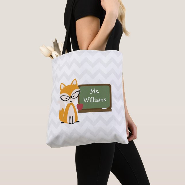 Tote Bag Professeur de Fox Chevron (De près)