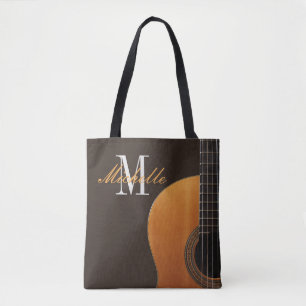 Tote Bag Professeur de guitare et élève au nom personnalisé