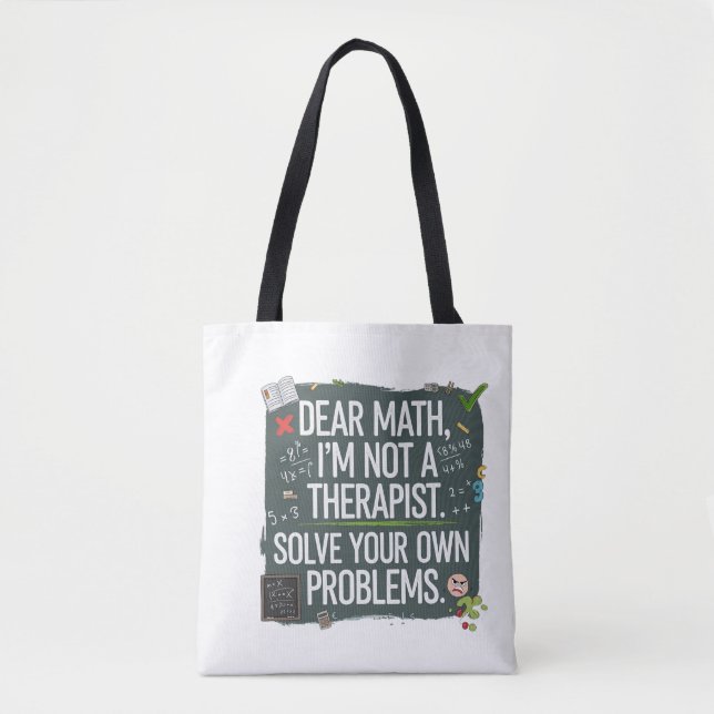 Tote Bag Professeur de mathématiques amusantes - Cher Maths (Devant)