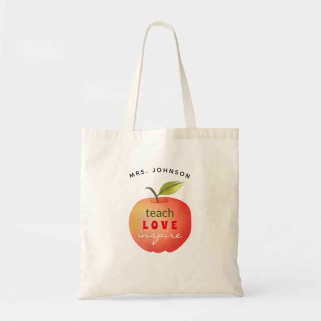 Tote Bag Professeur de Monogramme Pomme Rouge (Devant)