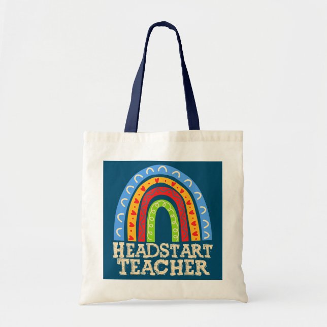 Tote Bag PROFESSEUR DE TÊTE Arc-en-ciel Dernier arrière col (Devant)