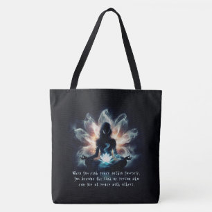 Tote Bag Professeur de Yoga Méditation Pose Brume Lumineuse