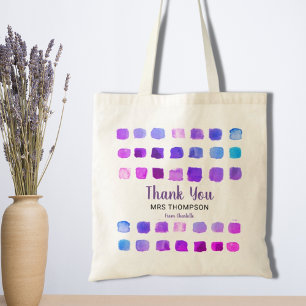 Tote Bag Professeur personnalisé de Merci d'aquarelle