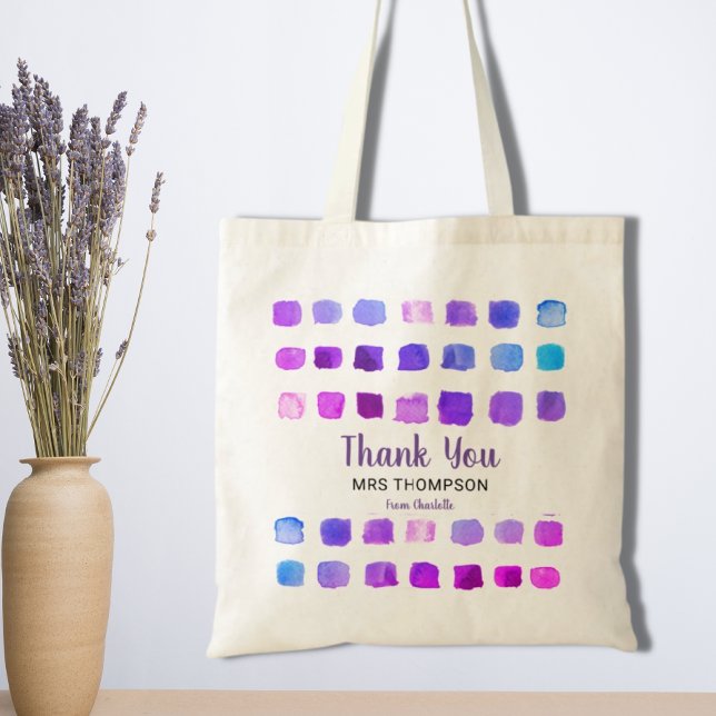 Tote Bag Professeur personnalisé de Merci d'aquarelle (Créateur téléchargé)