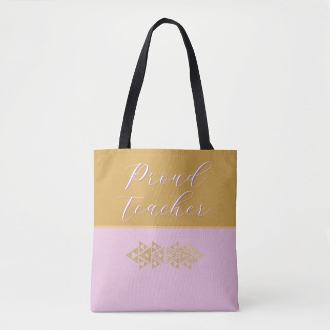 Tote Bag Professeur Pride rose et or (Devant)