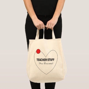 Tote Bag Professeur Stuff Nom de l'enseignant Appréciation 