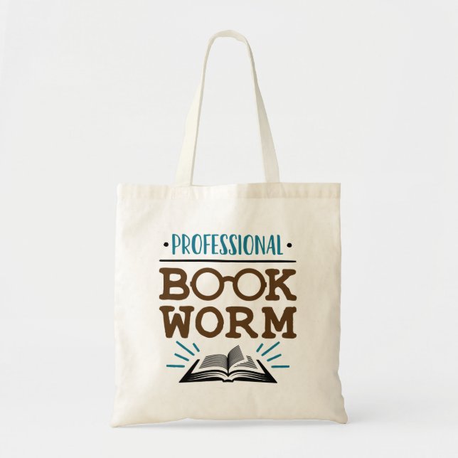 Tote Bag Professional Bookworm Avid Book Reader (Devant)
