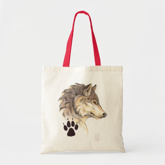 Tote Bag Profil de la tête de loup (Devant)