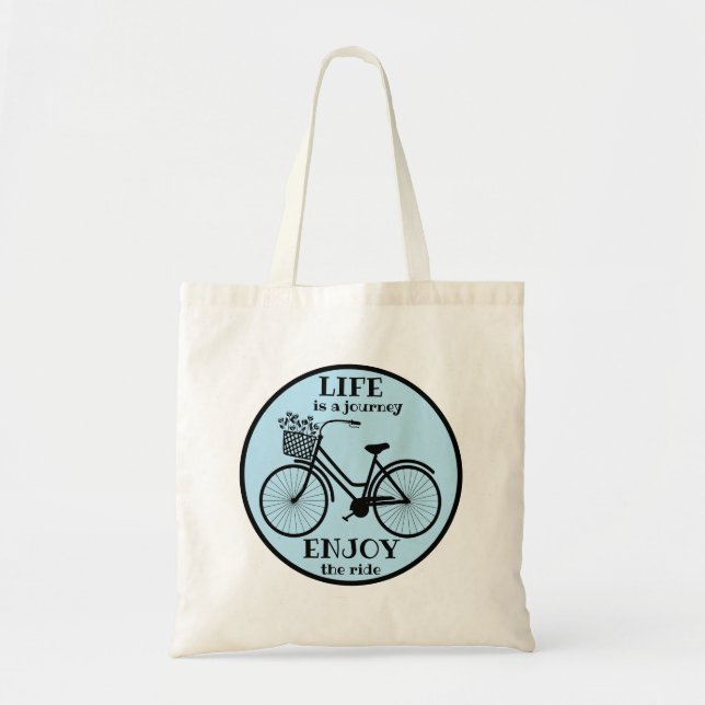 Tote Bag Profitez du vélo vélo bleu vie citée bébé (Devant)
