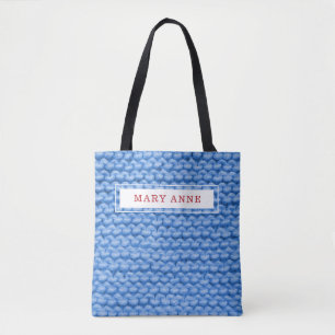 Tote Bag Projet personnalisé Tricot Blue