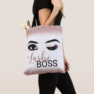 Tote Bag Prolongements roses modernes de cil de patron de