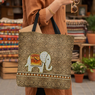 Tote Bag Promenade d'éléphant Monogramme Guépard ID390