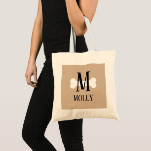 Tote Bag Promeneur de chiens et garde d'animaux monogramme