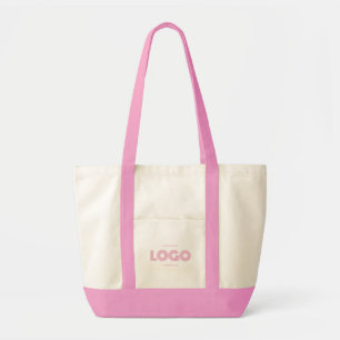 Tote Bag Promo de logo rectangulaire rose moderne