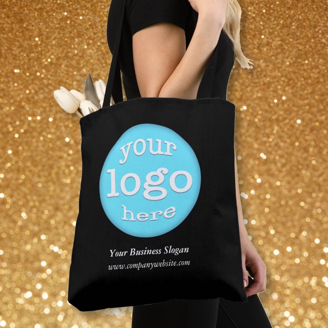 Tote Bag Promotion du logo d'événement d'entreprise personn (Custom Company Business Event Logo Promotion Black Tote Bag)