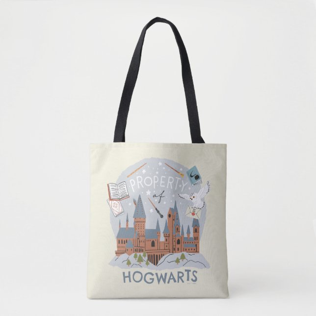Tote Bag Property of Hogwarts Cartoon Graphic (Devant)