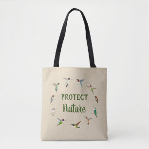 Tote Bag Protéger la nature Colibri