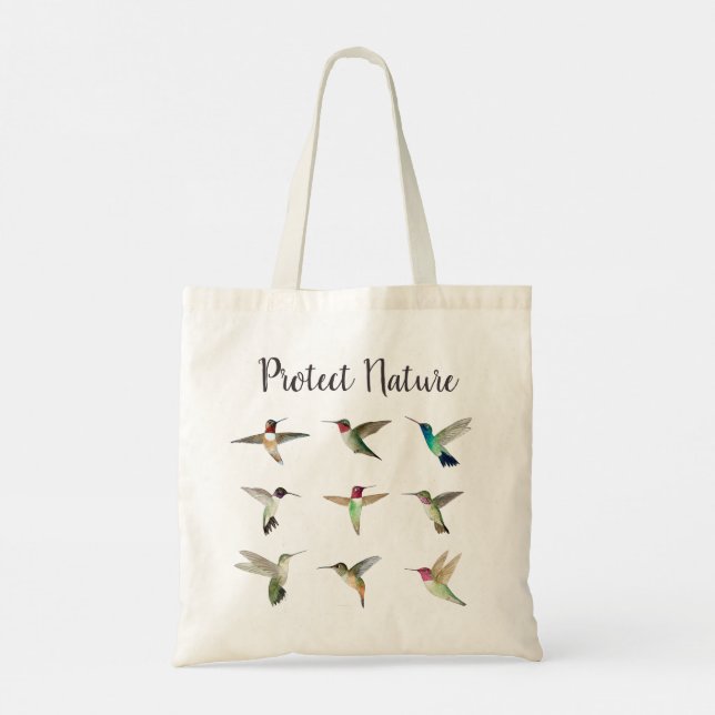 Tote Bag Protéger la nature Colibris d'Amérique du Nord (Dos)