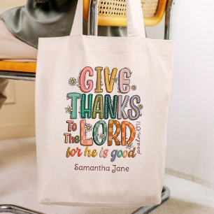 Tote Bag Psaume 107:1 Remercie le Seigneur pour son bien
