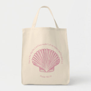 Tote Bag Psaume 118:24 C'est le jour avec coquillage