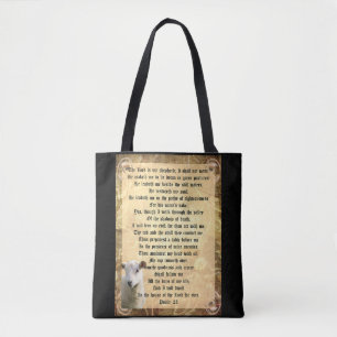 Tote Bag Psaume 23 avec agneau