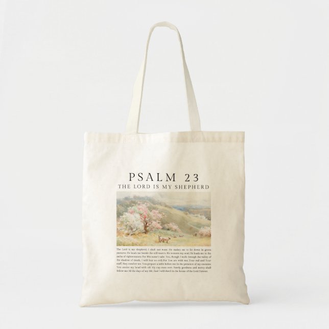Tote Bag Psaume 23 NKJV Le Seigneur est Mon Pasteur (Devant)