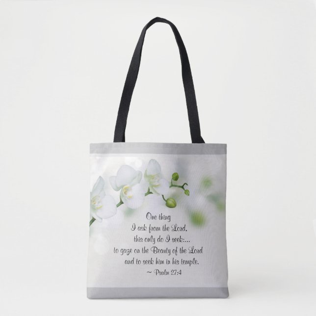 Tote Bag Psaume 27:4 Une chose que je demande au Seigneur,  (Devant)